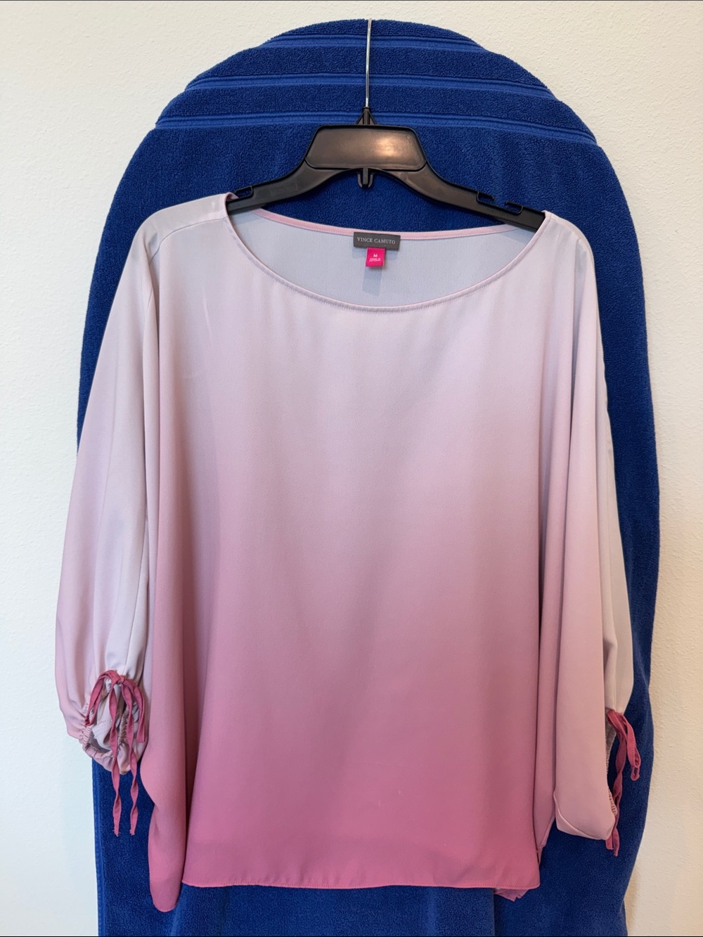 Vince Camuto Pink Ombre Tie-Sleeve Blouse